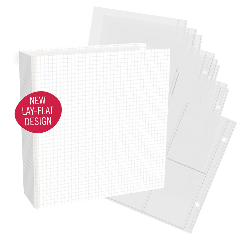 Simple Stories SN@P! D-Ring Binder 6"X8" - Simple Grid Chipboard Binder