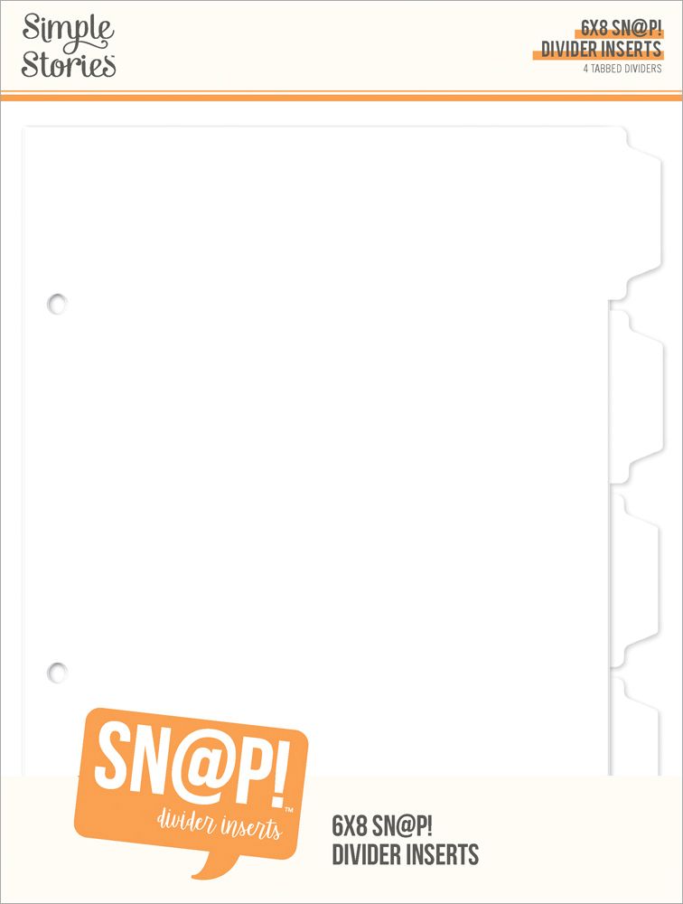 Simple Stories Sn@p! Divider Inserts For 6"X8" Binders - 4 Tabbed Dividers