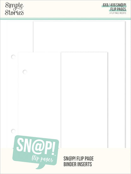 Simple Stories Sn@p! Flip Pages For 6"X8" Binders - 4 Flip Page Inserts