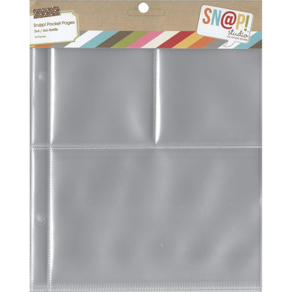 Simple Stories Sn@p! Pocket Pages For 6"X8" Binders -  (1) 4"X6" & (2) 3"X4" Pockets