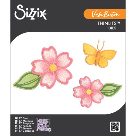 Sizzix Thinlits Die Set - Stitched Floral by Vicki Boutin