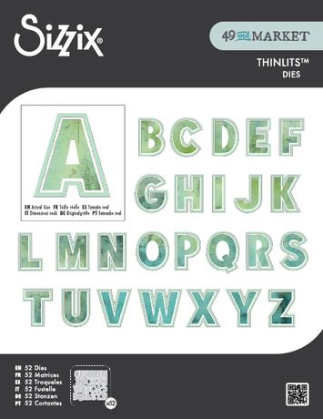 Sizzix Thinlits Die Set - This Or That 2 Inch Alphabet by 49 and Market