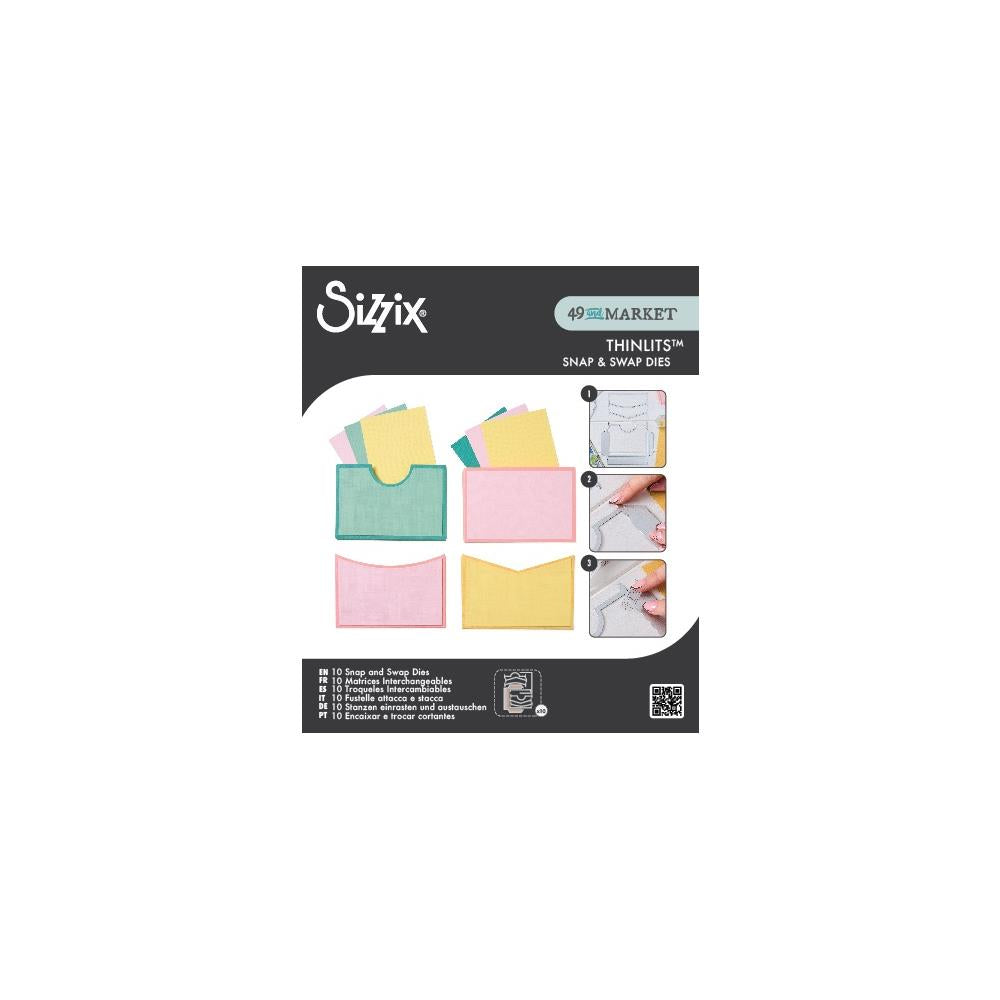 Sizzix Thinlits Die Set 10Pk, Snap and Swap Pockets by 49 and Market