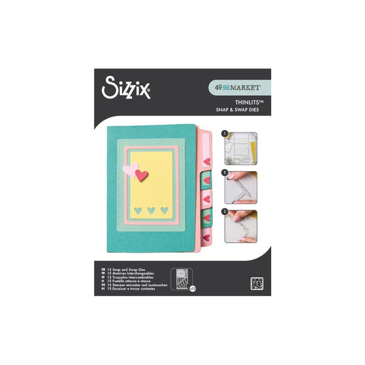Sizzix Thinlits Die Set 15Pk, Snap and Swap File Folders by 49 and Market