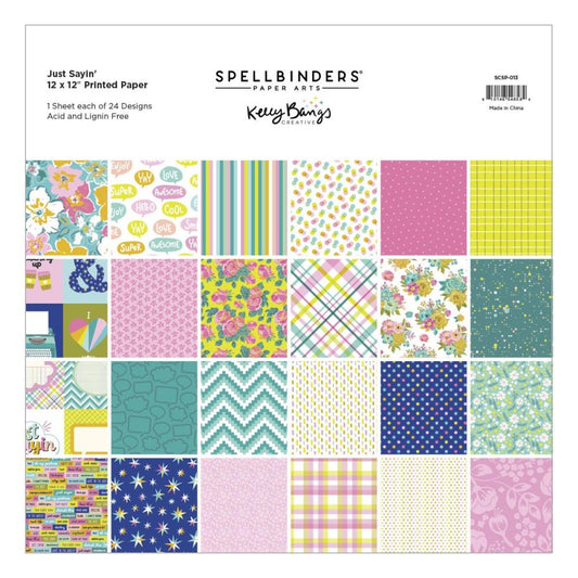 Spellbinders 12"X12" Printed Paper Pack by Kelly Bangs - Just Sayin'