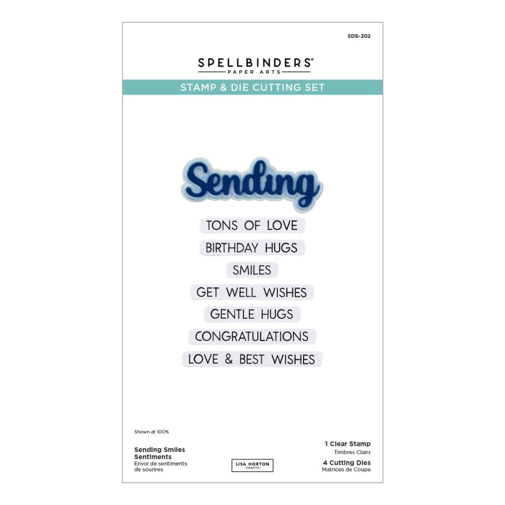 Spellbinders Clear Stamp & Die Set By Lisa Horton - Sending Smiles Sentiments