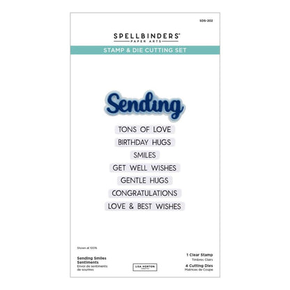 Spellbinders Clear Stamp & Die Set By Lisa Horton - Sending Smiles Sentiments