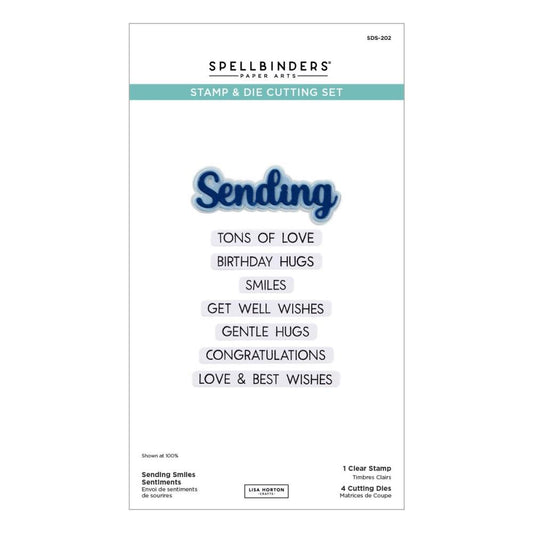 Spellbinders Clear Stamp & Die Set By Lisa Horton - Sending Smiles Sentiments
