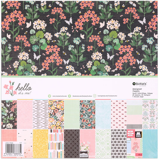 Spellbinders Designer Paper Pack 12"X12" From Rosie's Studio - Hello It's Me