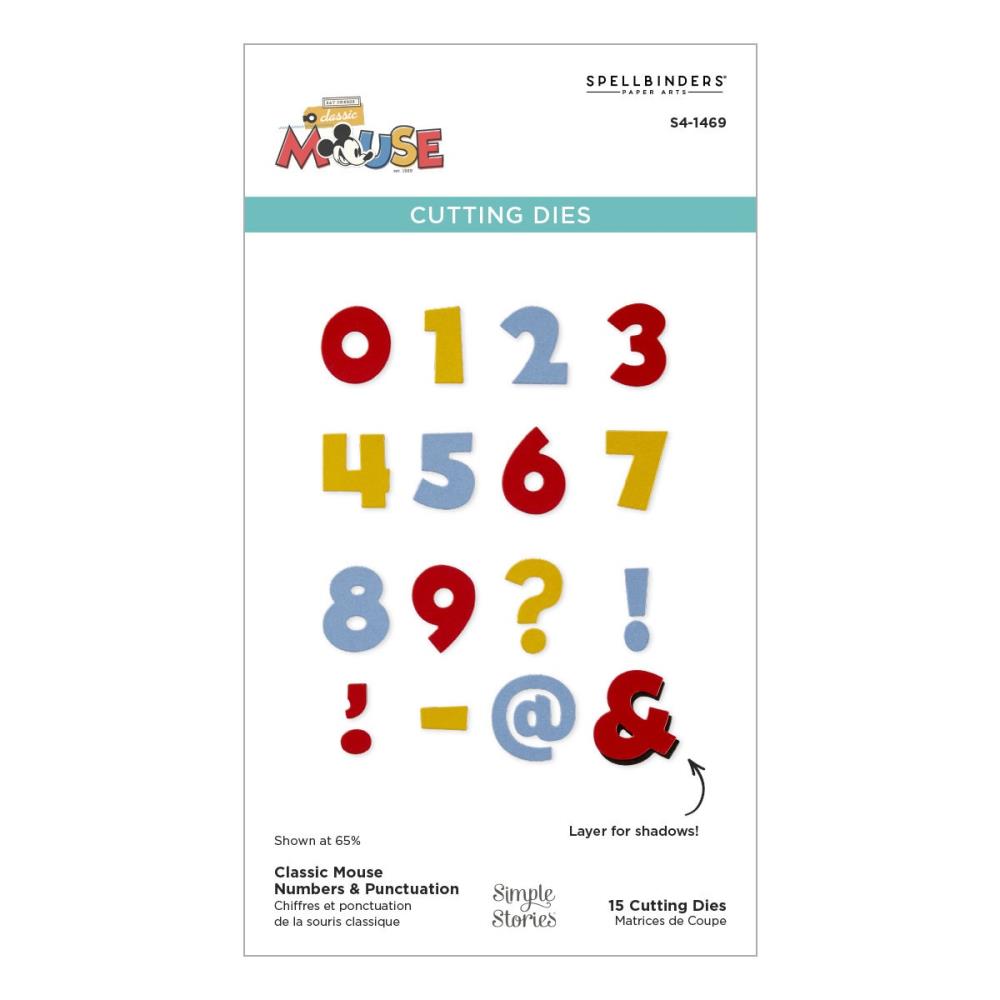 Spellbinders Etched Dies From Say Cheese Classic Mouse - Classic Mouse Numbers & Punctuation
