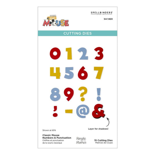 Spellbinders Etched Dies From Say Cheese Classic Mouse - Classic Mouse Numbers & Punctuation