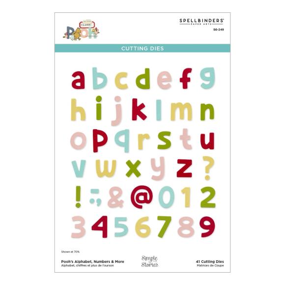 Spellbinders Etched Dies From Say Cheese Classic Pooh Collection - Pooh's Alphabet, Numbers & More