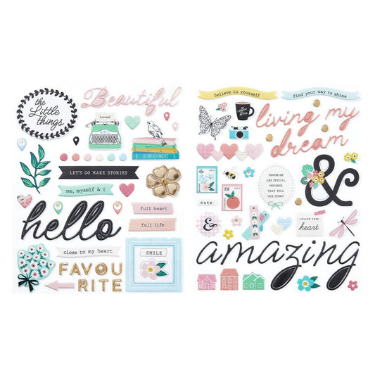 Spellbinders Puffy Stickers From Rosie's Studio - Hello It's Me