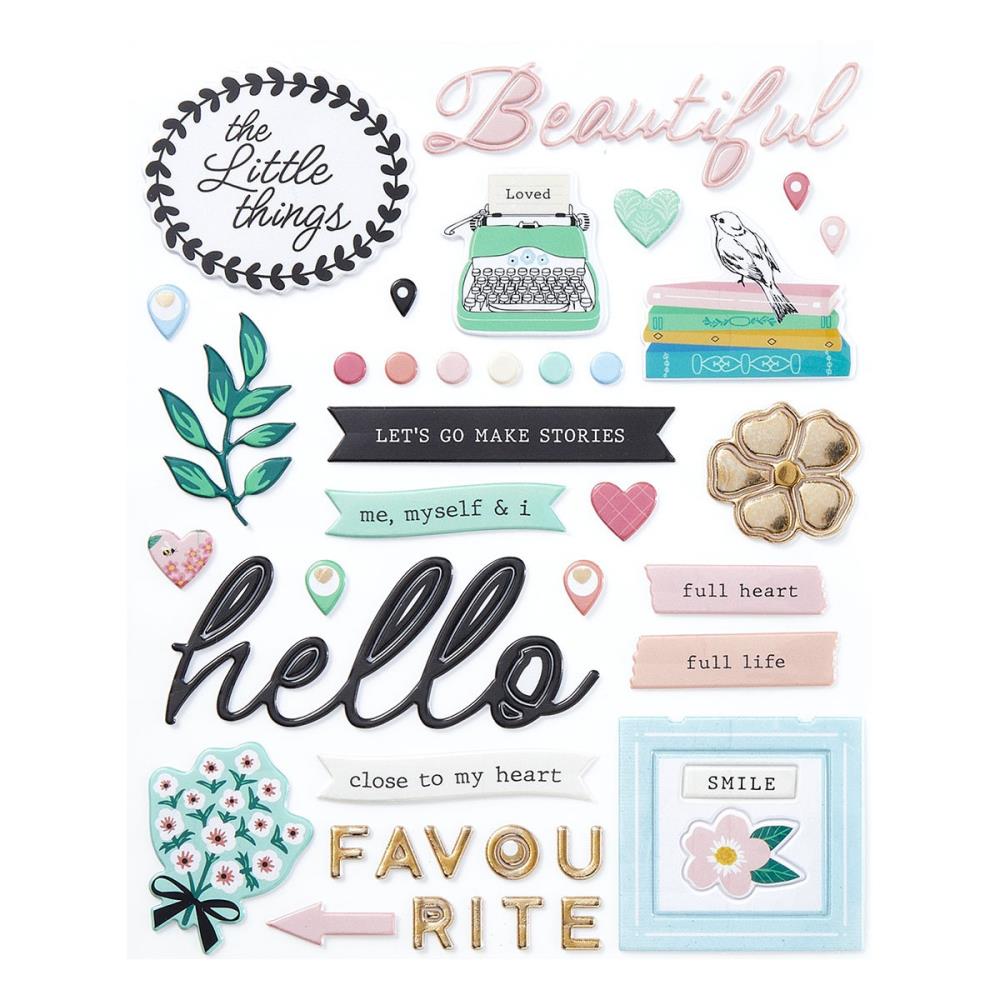 Spellbinders Puffy Stickers From Rosie's Studio - Hello It's Me sheet 2