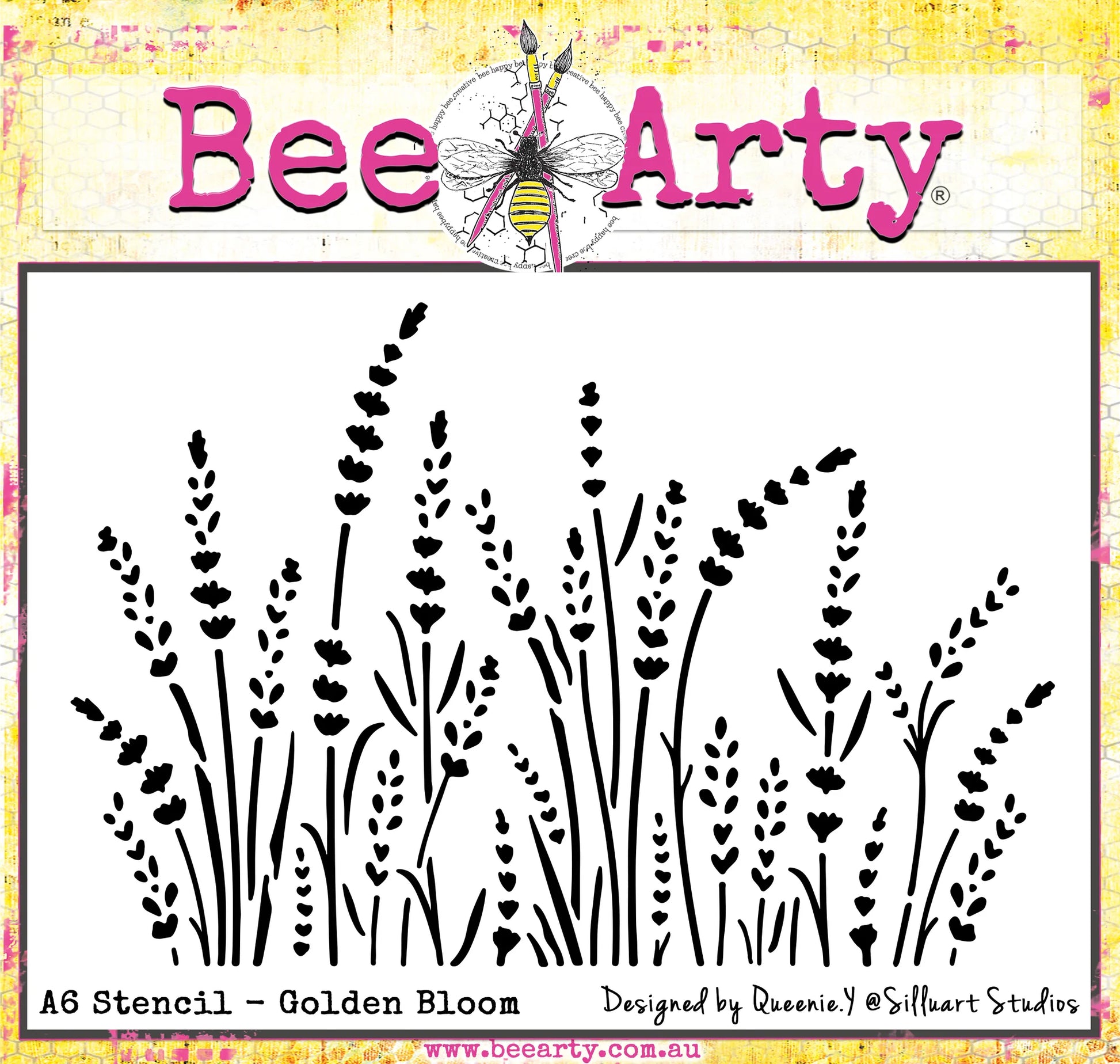 Bee Arty - Golden Bloom - A6 Stencil