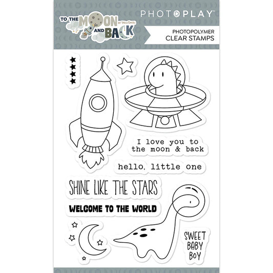 Photo Play Paper To the Moon and Back - Photopolymer clear Stamp Set
