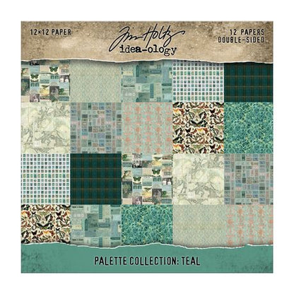 Tim Hoiltz Idea-ology Double- Sided Cardstock 12" x 12" - Palette Collection: Teal