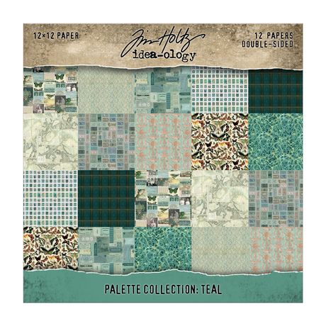 Tim Hoiltz Idea-ology Double- Sided Cardstock 12" x 12" - Palette Collection: Teal
