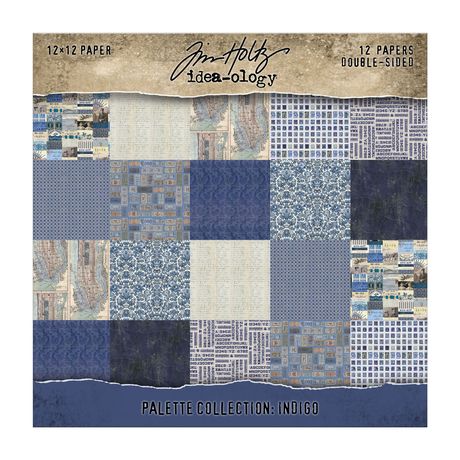 Tim Holtz Idea-ology Double- Sided Cardstock 12" x 12" - Palette Collection: Indigo