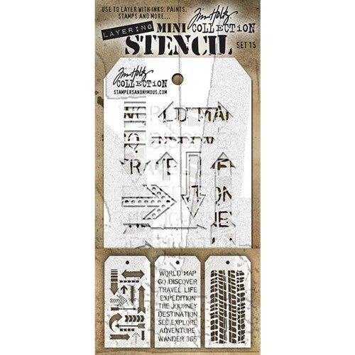 Tim Holtz MINI STENCIL SET #15 MST015