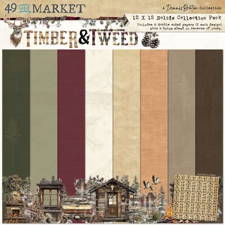 Timber & Tweed 12x12 Solid Cardstock Pack by Dennis Bruton