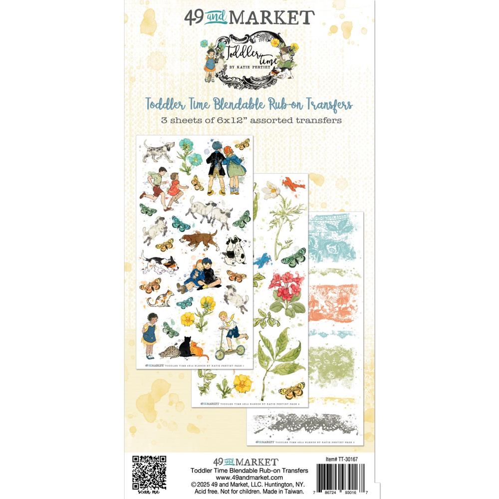 49 and Market Toddler Time Blendable Rub-On Transfer Set