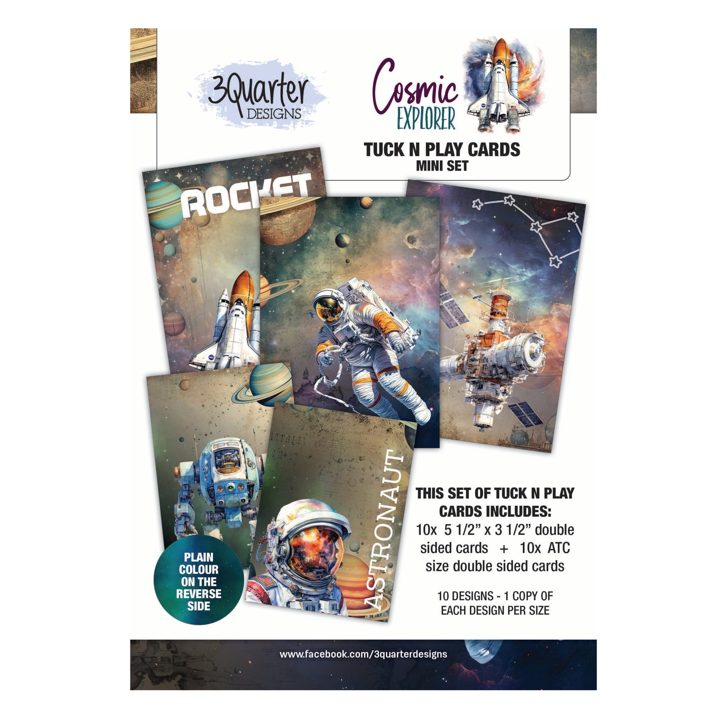 3Quarter Designs - Cosmic Explorer Tuck 'N' Play Cards