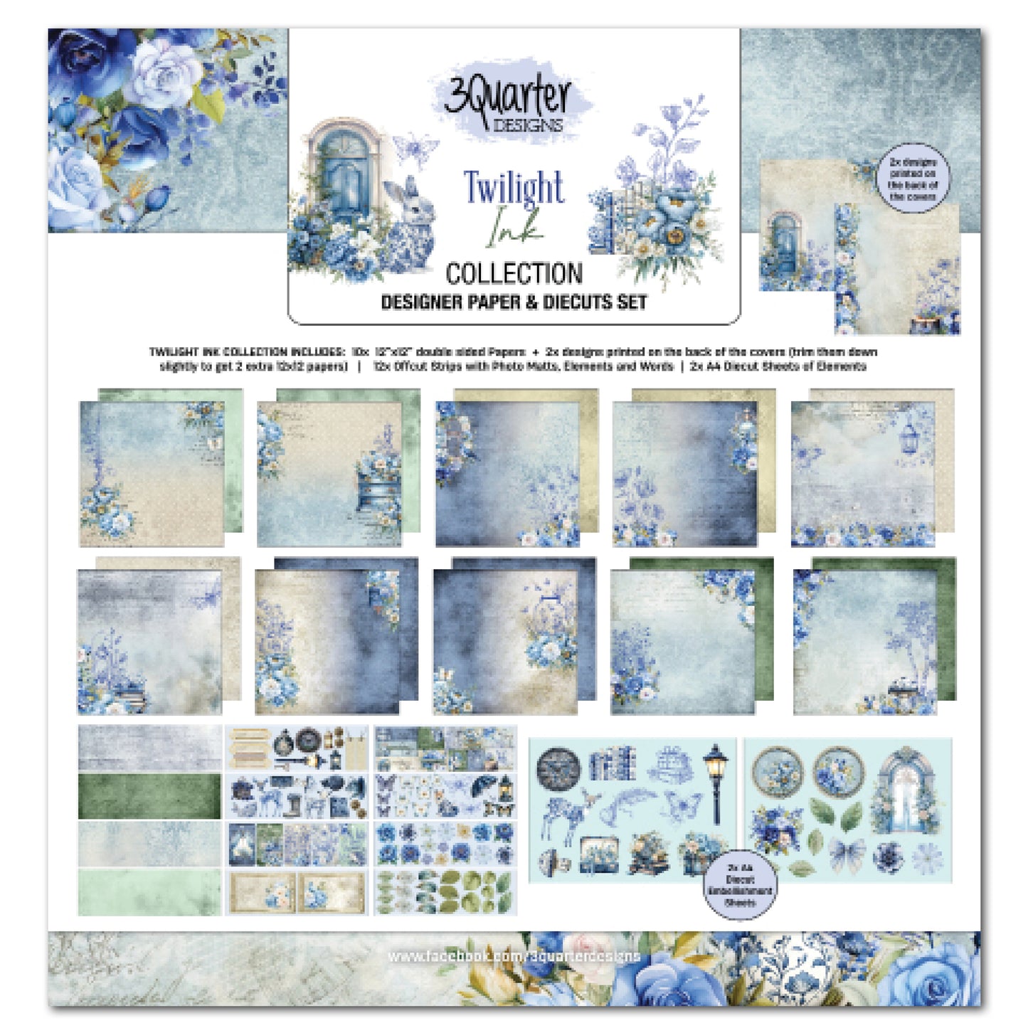 3Quarters Designs - Twilight Ink Collection - 12"x12" Pack