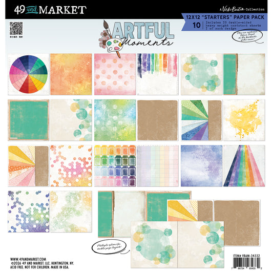 49 and Market - Artful Moments 12x12 "Starters" Paper Pack By Vicki Boutin