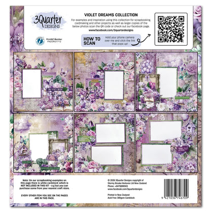 3Quarters Designs - Violet Dreams Collection - 12"x12" Pack