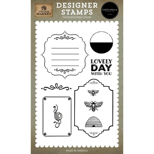 Carta Bella Vintage Market Stamp Set - Vintage Frames