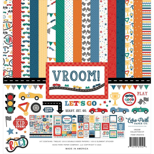 Echo Park Vroom! Collection Paper Pack 12"X12"