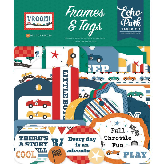 Echo Park Vroom! Ephemera - Frames & Tags
