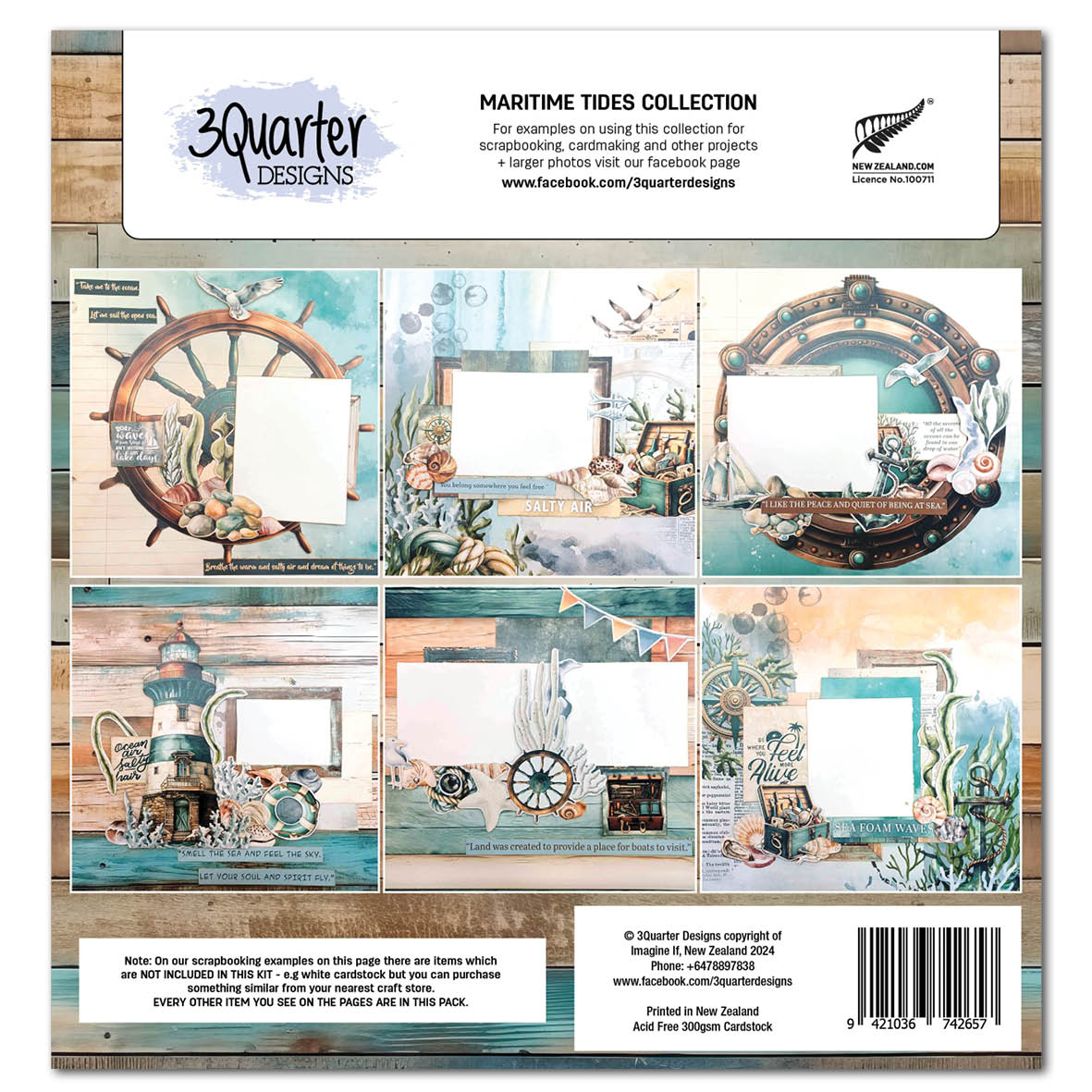 3Quarters Designs - Maritime Tides - 12"x12" Pack