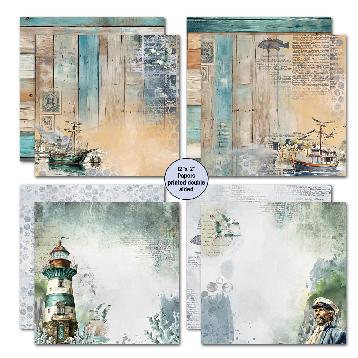 3Quarters Designs - Maritime Tides - 12"x12" Pack