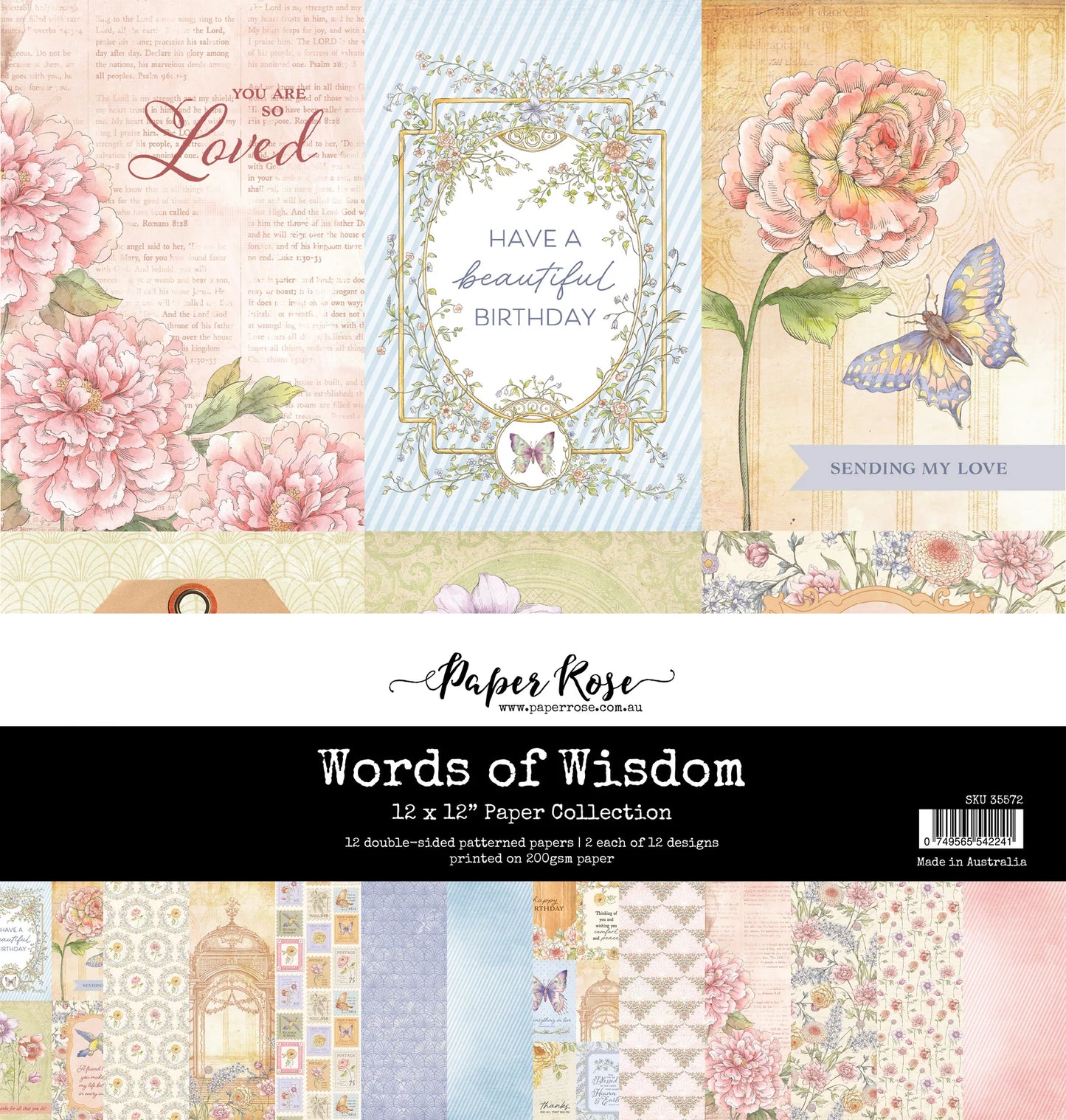 Paper Rose Studio - Words of Wisdom 12x12 Paper Collection
