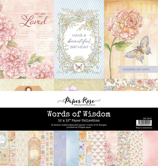 Paper Rose Studio - Words of Wisdom 12x12 Paper Collection