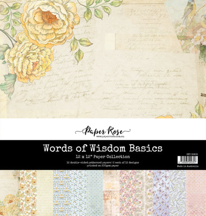 Paper Rose Studio - Words of Wisdom Basics 12x12 Paper Collection