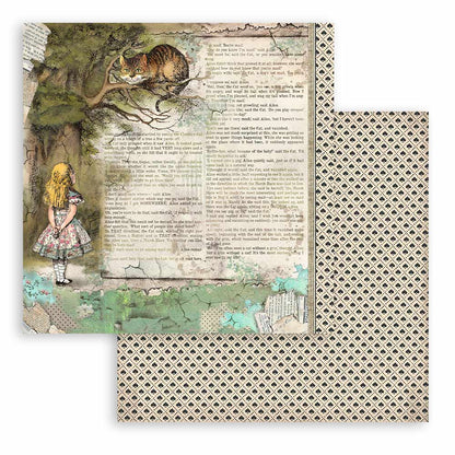 Alice In Wonderland - Stamperia Double-Sided Paper Pad 8"X8" 10/Pkg