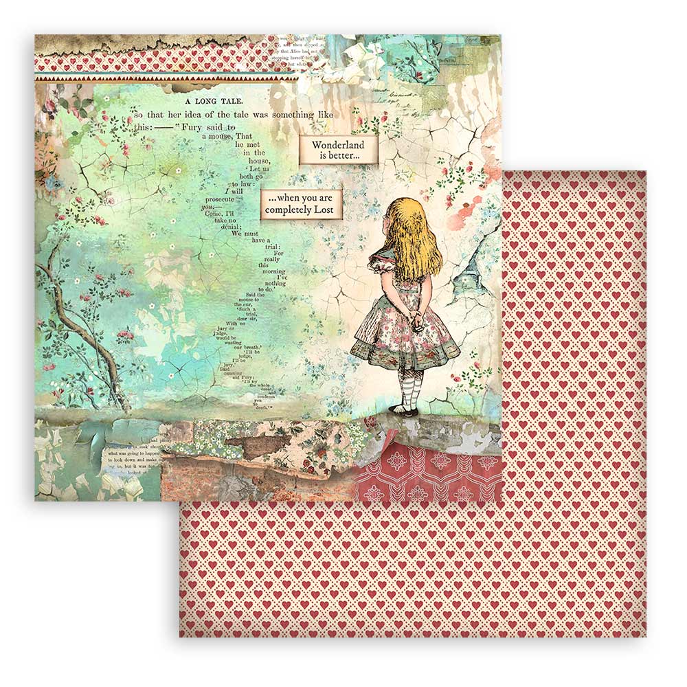 Alice In Wonderland - Stamperia Double-Sided Paper Pad 8"X8" 10/Pkg