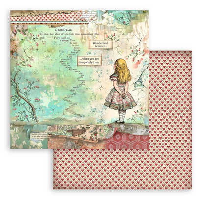 Alice In Wonderland - Stamperia Double-Sided Paper Pad 8"X8" 10/Pkg