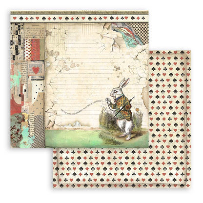 Alice In Wonderland - Stamperia Double-Sided Paper Pad 8"X8" 10/Pkg