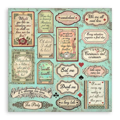 Alice In Wonderland - Stamperia Double-Sided Paper Pad 8"X8" 10/Pkg
