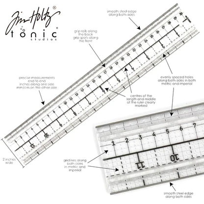 Tim Holtz Tonic Media Ruler 12x2