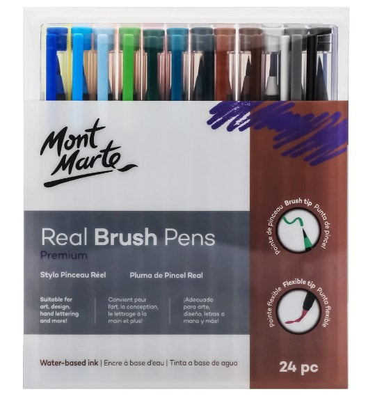 Mont Marte Real Brush Pens Premium 24pc