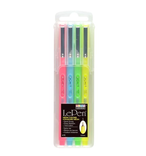 LePen - Neon Colours - 4 piece set