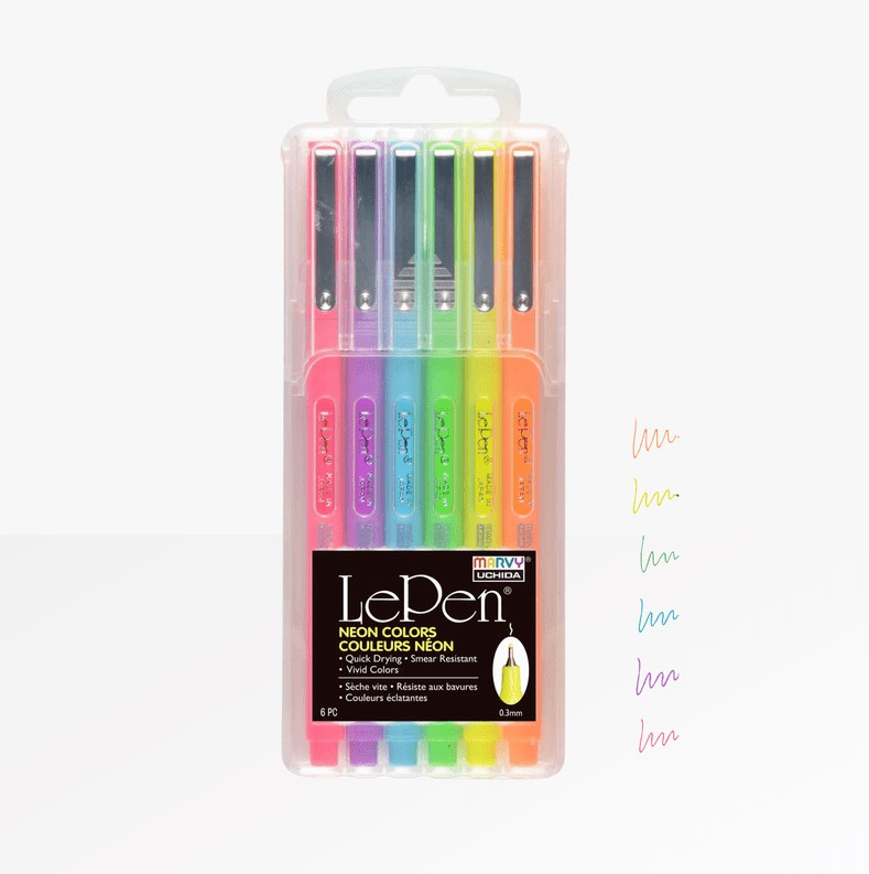 LePen - Neon Colours - 6 piece set