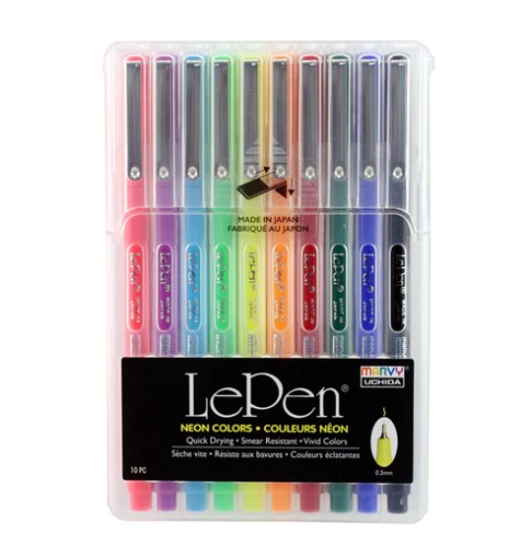 LePen - Neon Mix Colours - 10 piece set