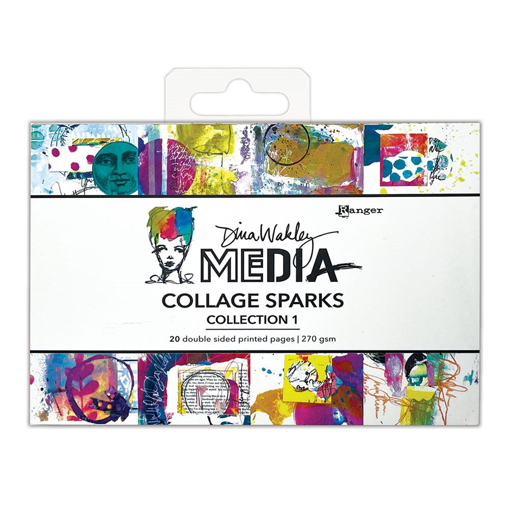 Dina Wakley Media Collage Sparks 6"X4" 20 pack Collection 1