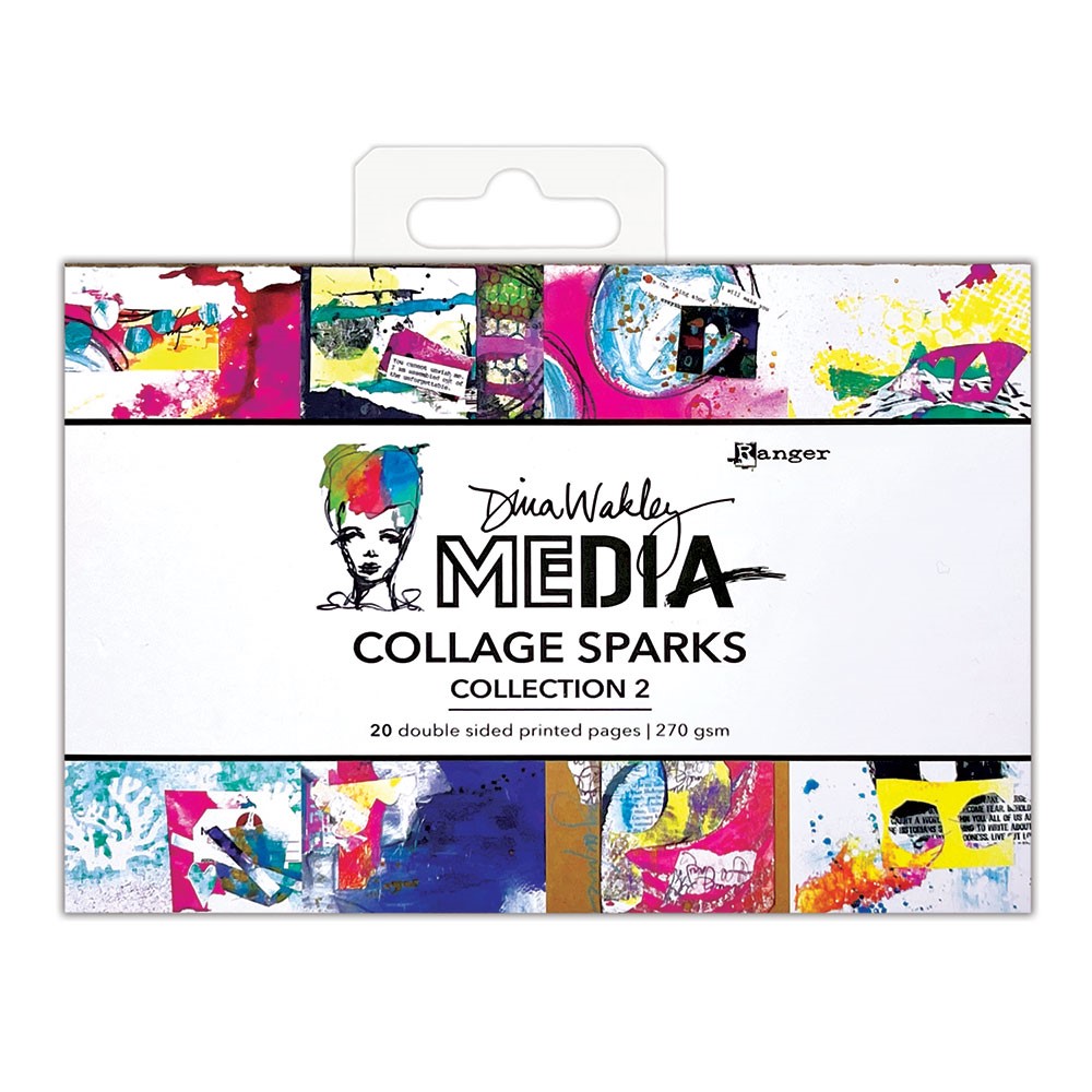 Dina Wakley Media Collage Sparks 6"X4" 20 pack Collection 2